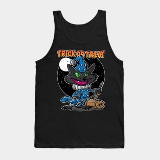 Trick or Treat Cat Clown with Mallet Tank Top